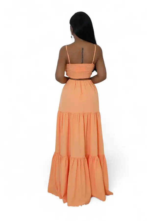 Strap-Detail Two-Piece Skirt Set