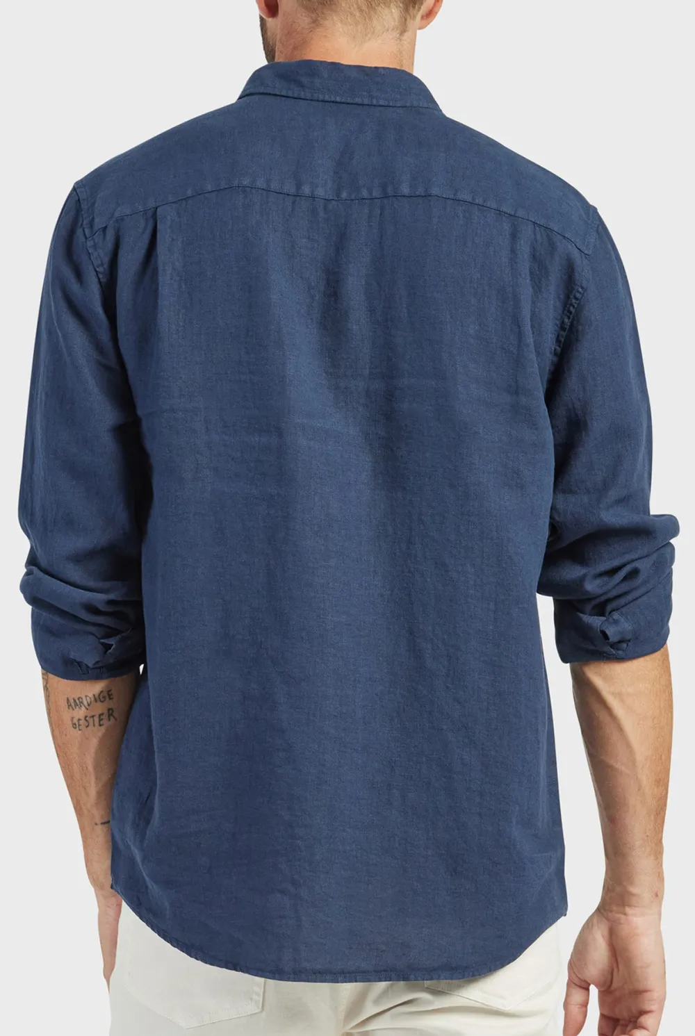 Classic Linen Shirt-Navy