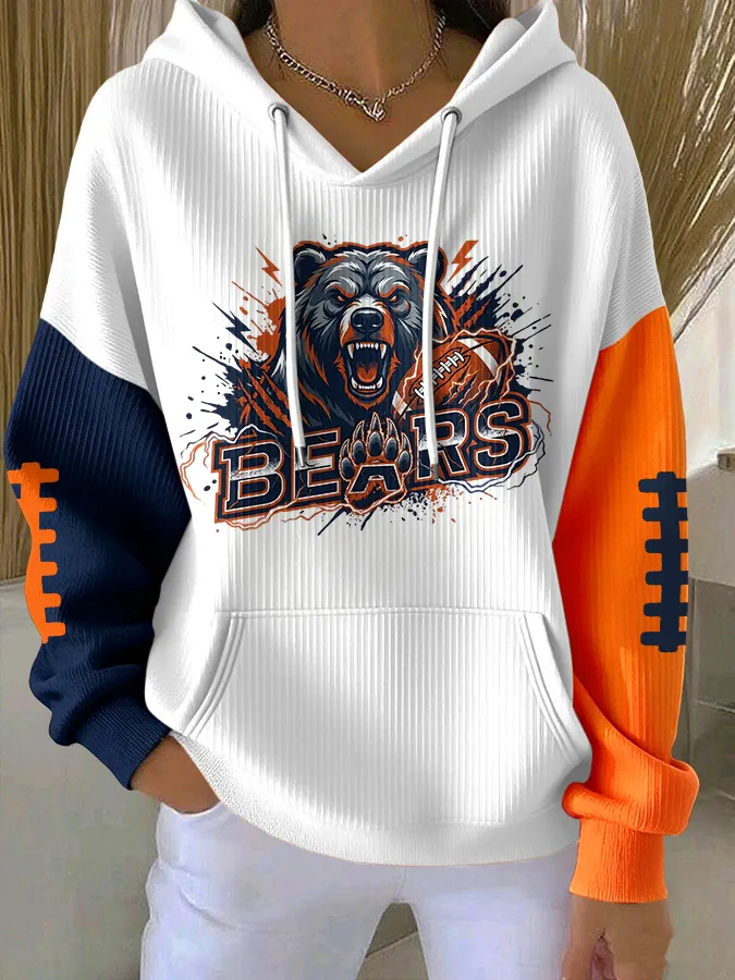 Women's Football Game Day Print Casual Hoodies