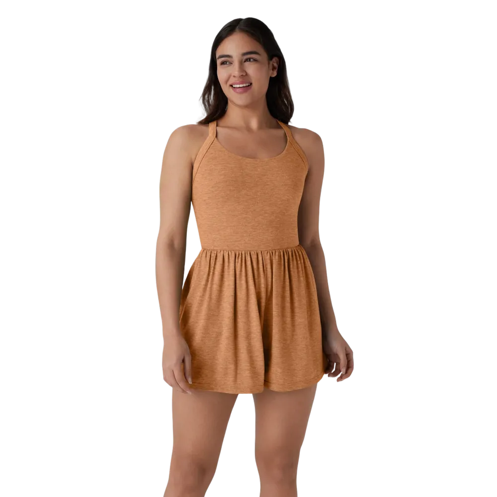 Women’s Backless Twisted Romper – 2-in-1 with Pocket