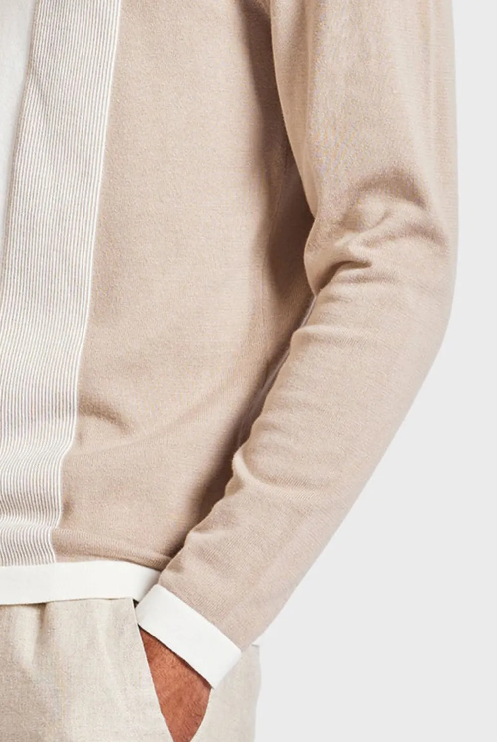 Jackson Stripe LS Knit Shirt-Oatmeal