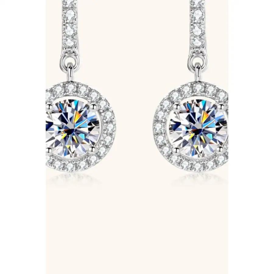 Elegant Moissanite Sterling Silver Drop Earrings