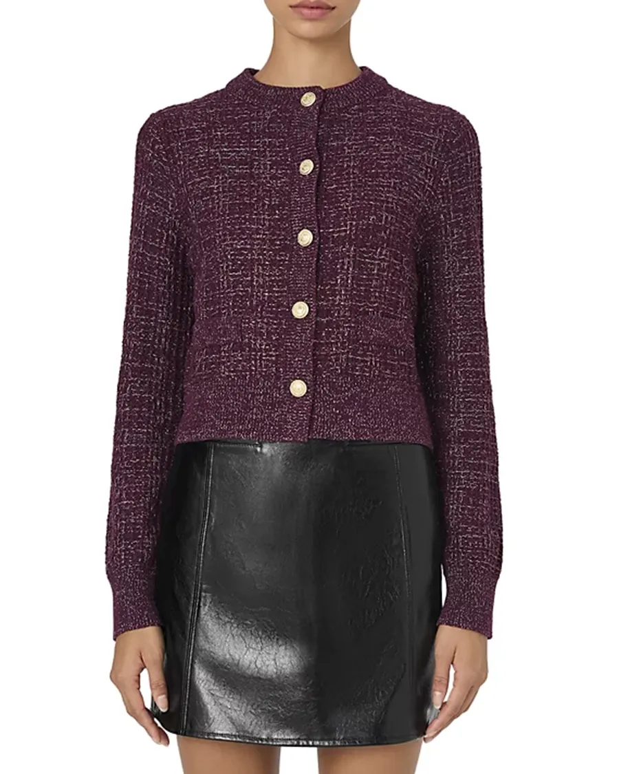 Cropped Silhouette Crewneck Cardigan