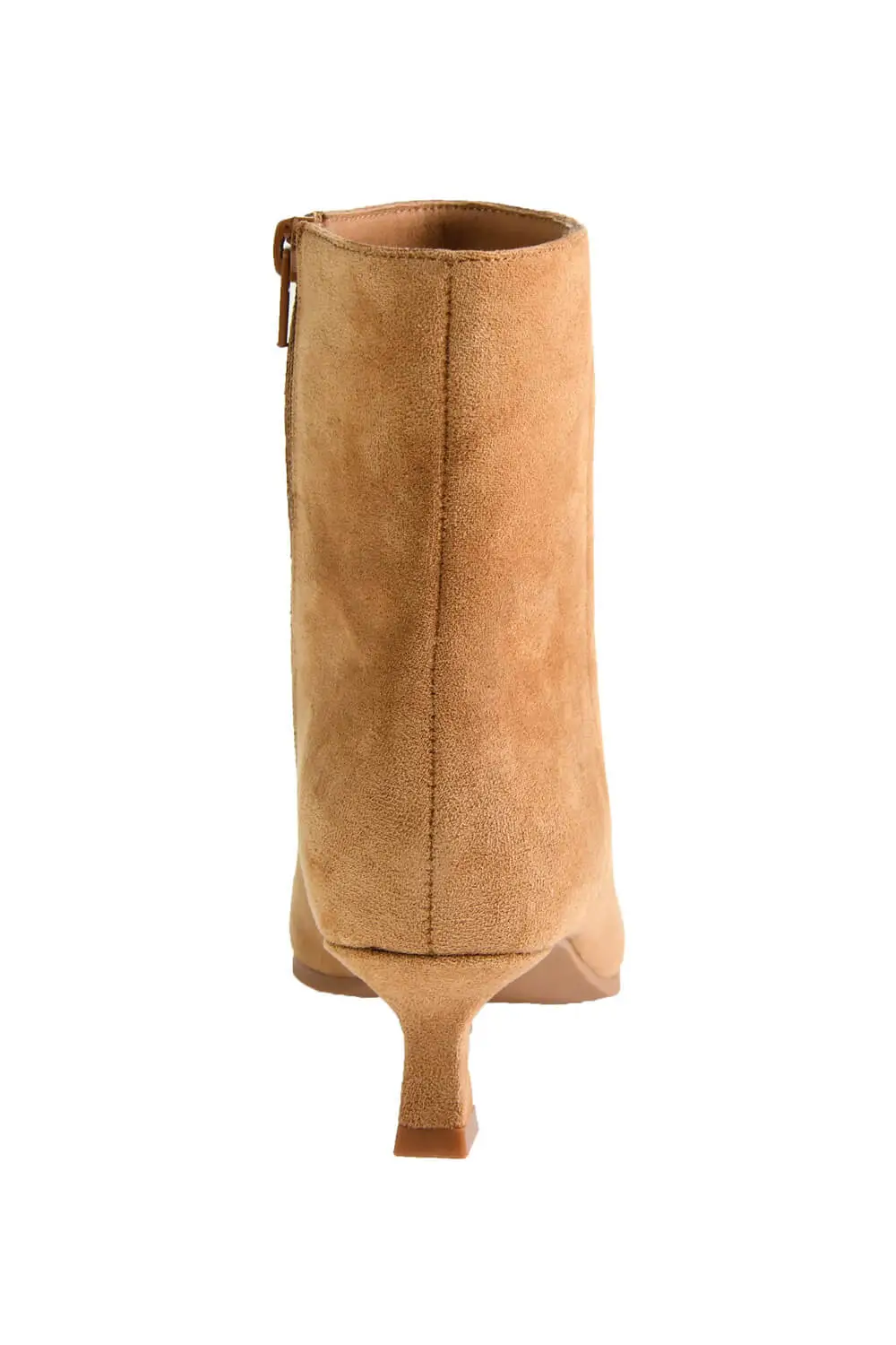 Suede Zip Entry Pointed Toe Ankle Bootie