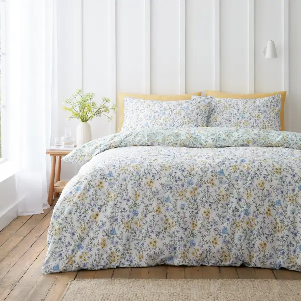 Calm Bedroom Woven Floral Cotton Duvet Cover Set