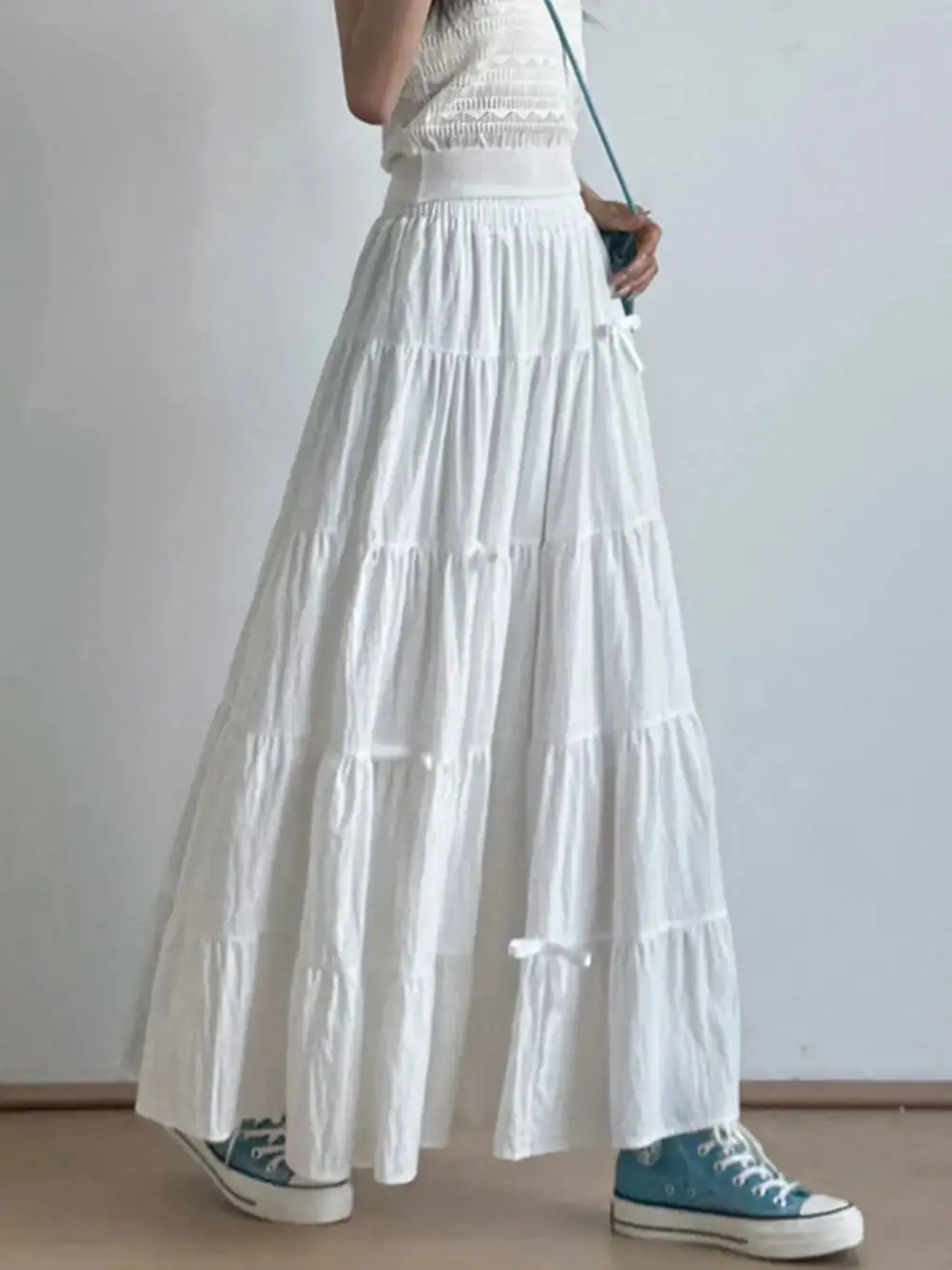 Loose Ruched Tiered Skirt