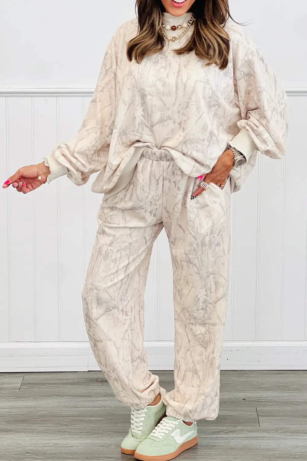Print Pants Soft Pants Lounge Set Shape