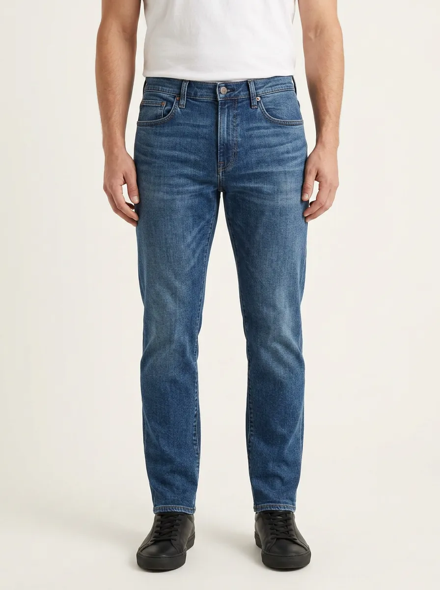 Versatile Washed Finish Stretch Jeans