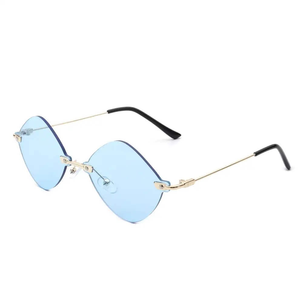 Round Rimless Frame Sunglasses