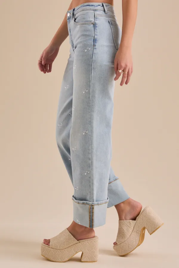 Floral Embroidered Jeans