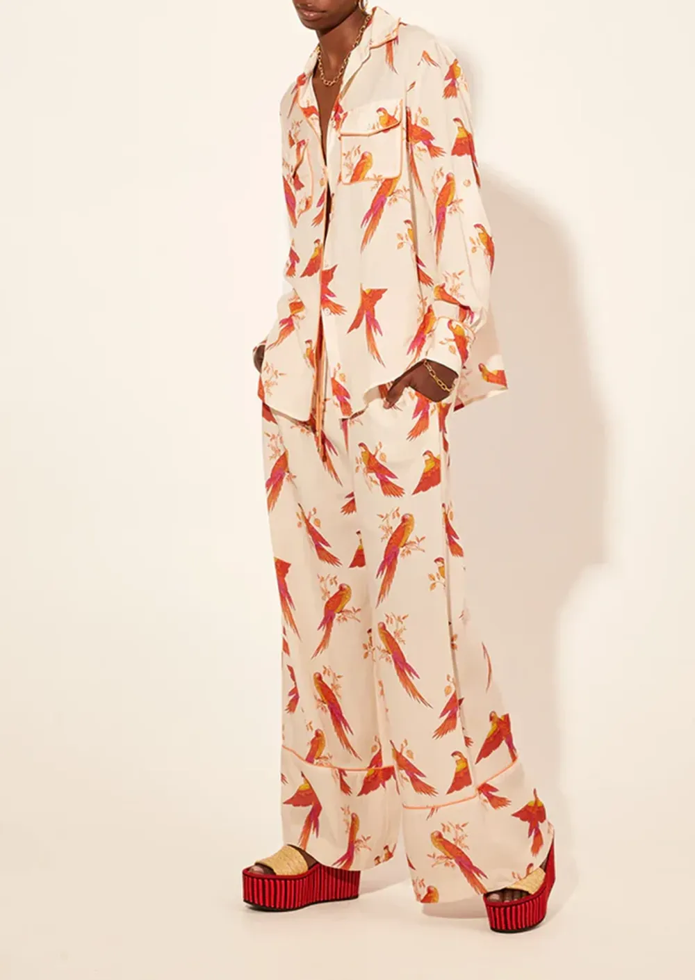 Floral Strapless Wide Leg Pants