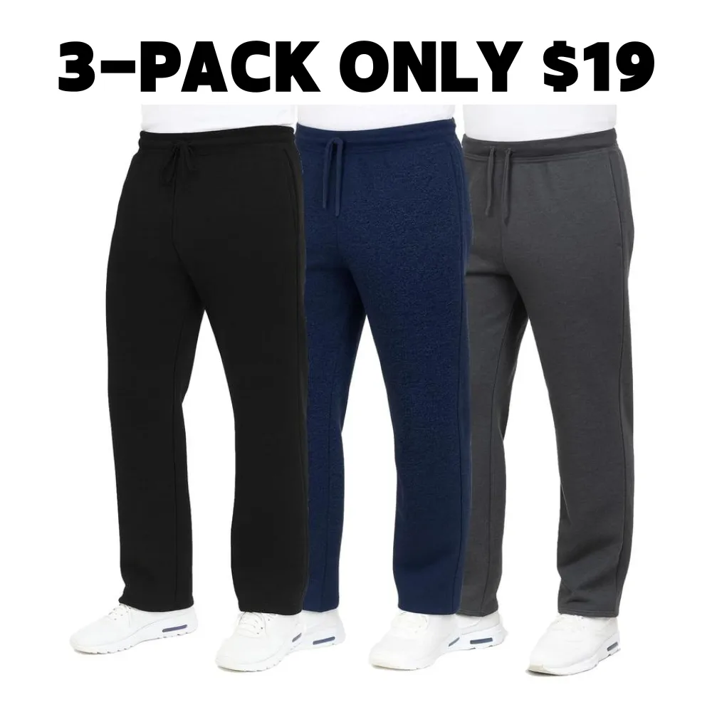 Men's Classic Heavyweight Fleece Sweatpants with Open Bottom