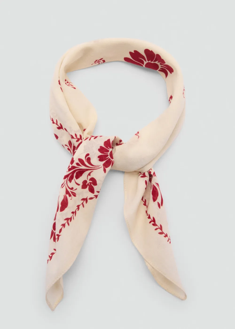 Casual Style Floral-Print Cotton Scarf