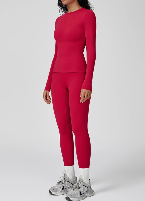 Long Sleeve Top with High Waist Sculpted Leggings Set