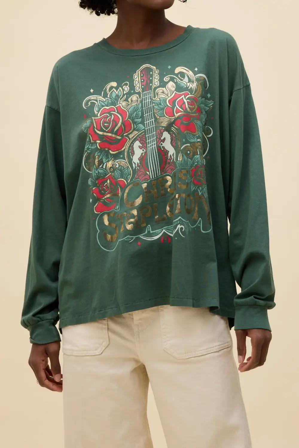 Floral Graphic Long Sleeve Oversized Tee