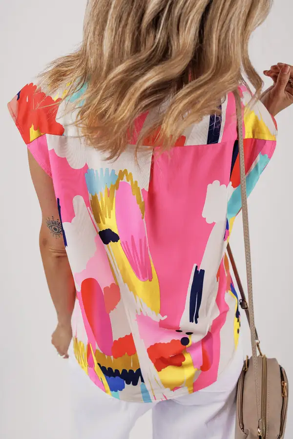 Collared Abstract Print Casual Shirt