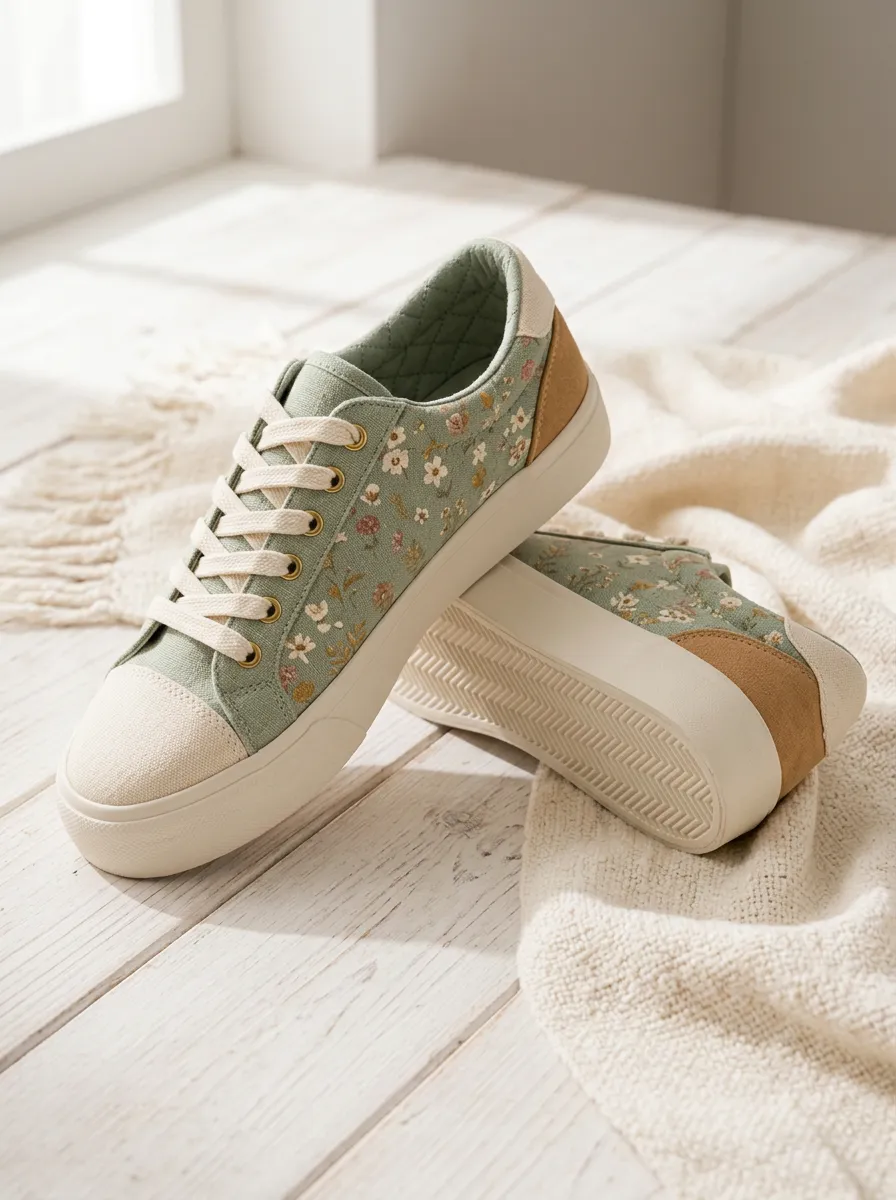 Women's Floral Botanical Versatile Skate Shoes