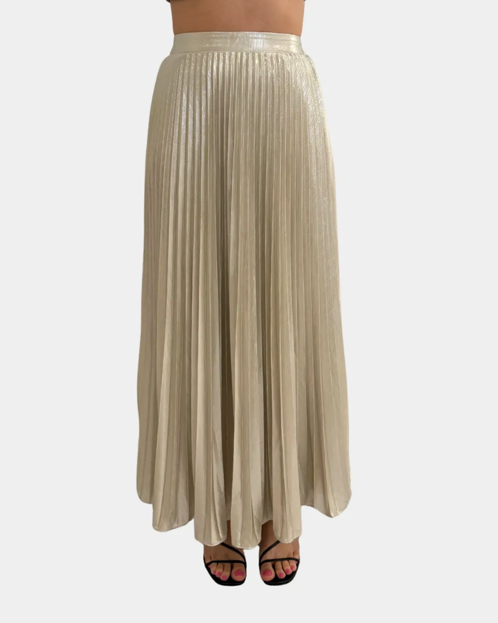 Metallic Pleat Skirt