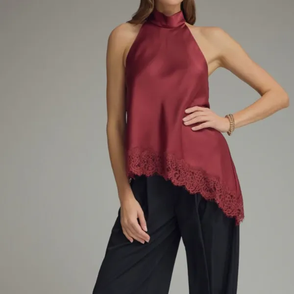 Lace High Neck Top