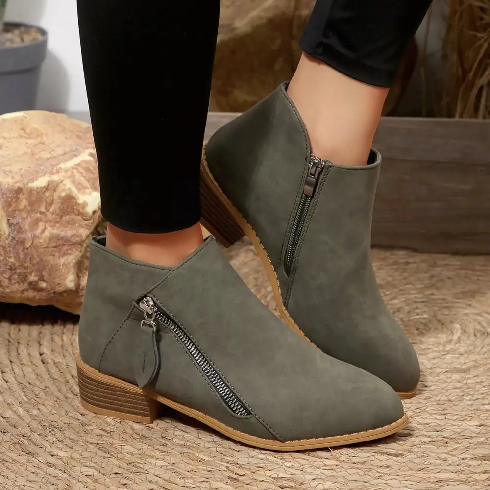 Block Heels Ankle Boots