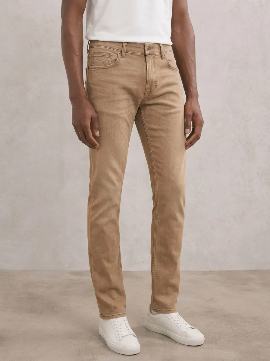 Men's Modern Comfort Mountain Logo Stretch Denim Jeans
