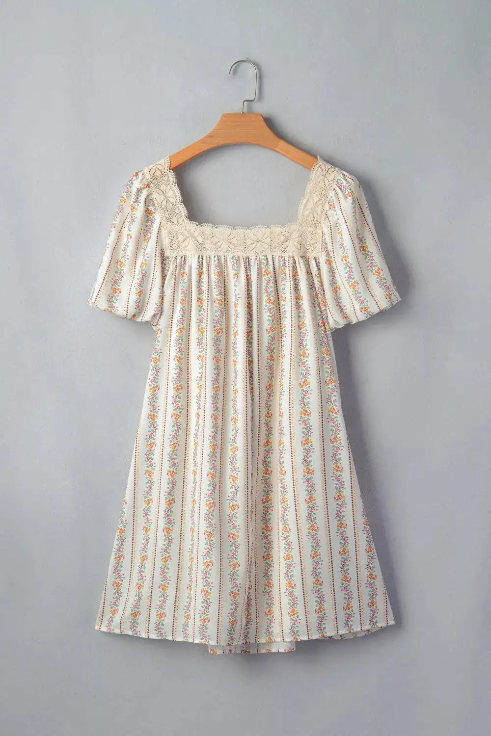 Comfort Fit Floral Printed Ribbed Mini Dress