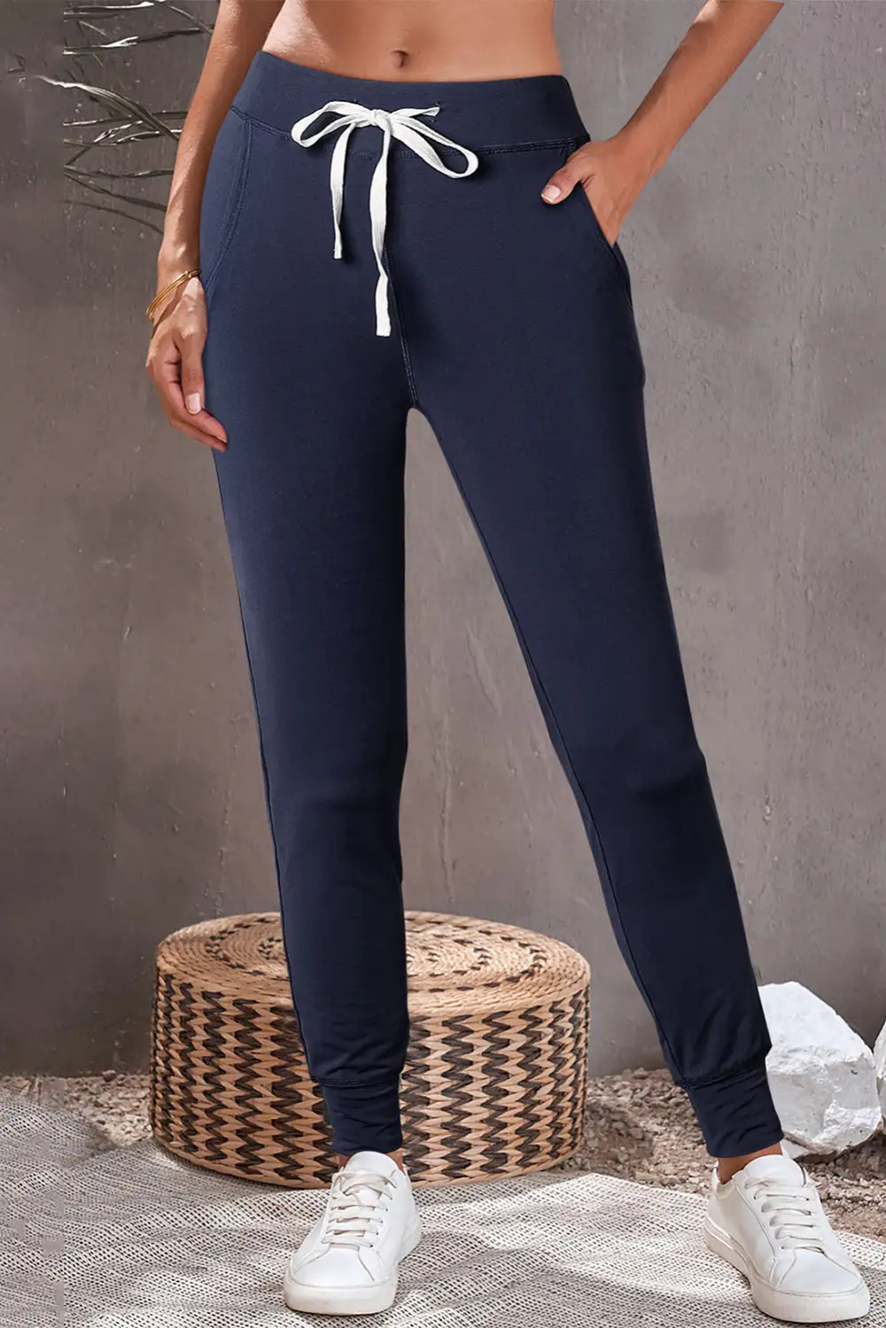 Slim-Fit Drawstring Elastic-Waist Pocketed Jogger Pants