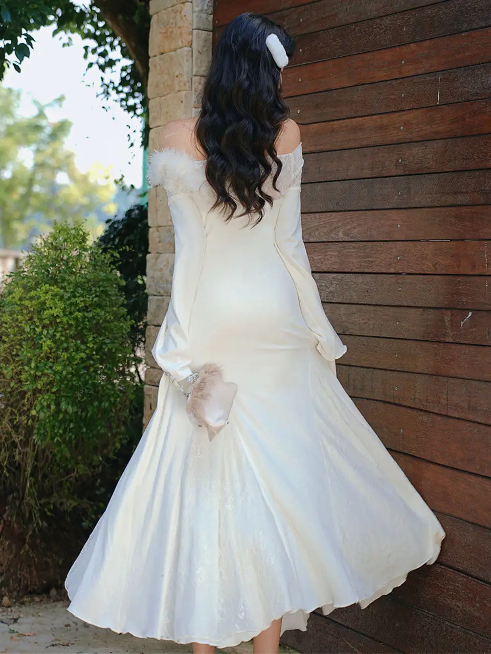 Lace Sequined Ruffle Lace Maxi Dress