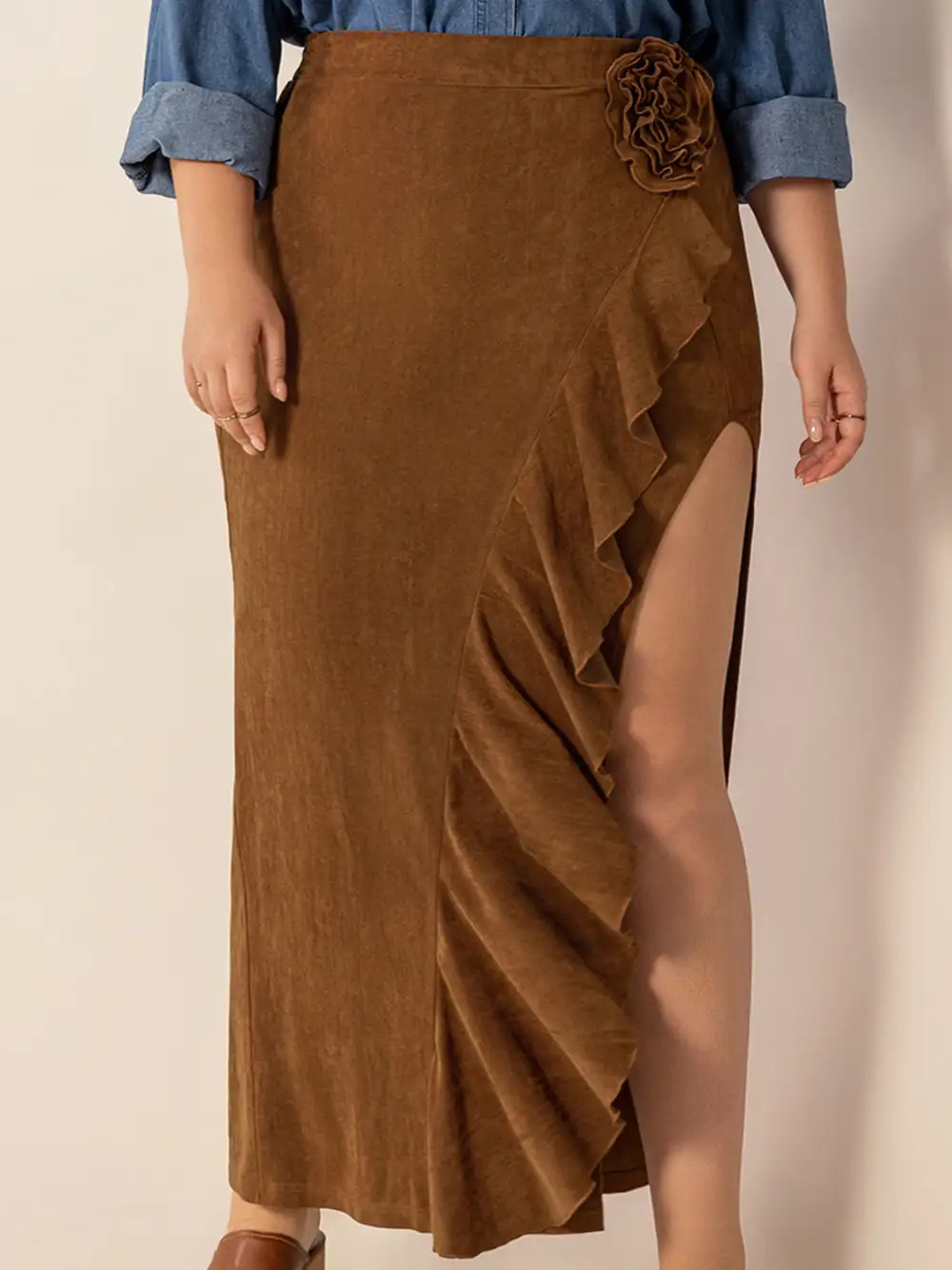 Ruffle Trim Ruffled Skirt