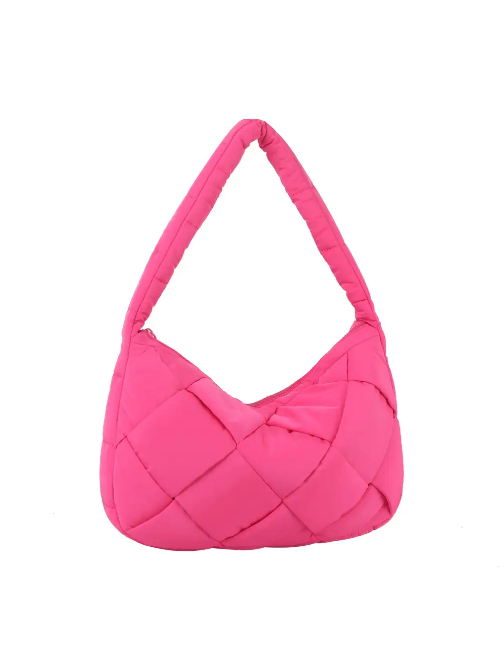 Relaxed Detail Quilted Pocketed Nylon Hobo Shoulder Bag