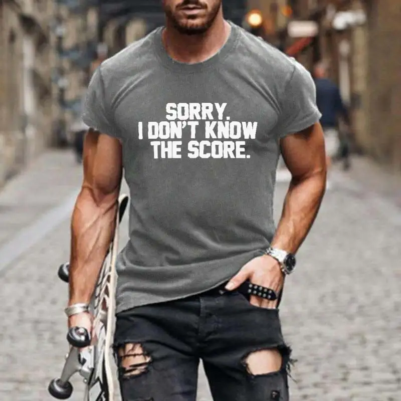 Men's Baseball Sorry I Don't Know The Score Print T-Shirt