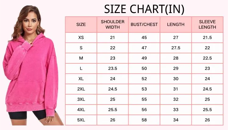 Women's Oversized Acid Wash Cotton Hoodie Minimalist Design Loose Fit with Kangaroo Pocket