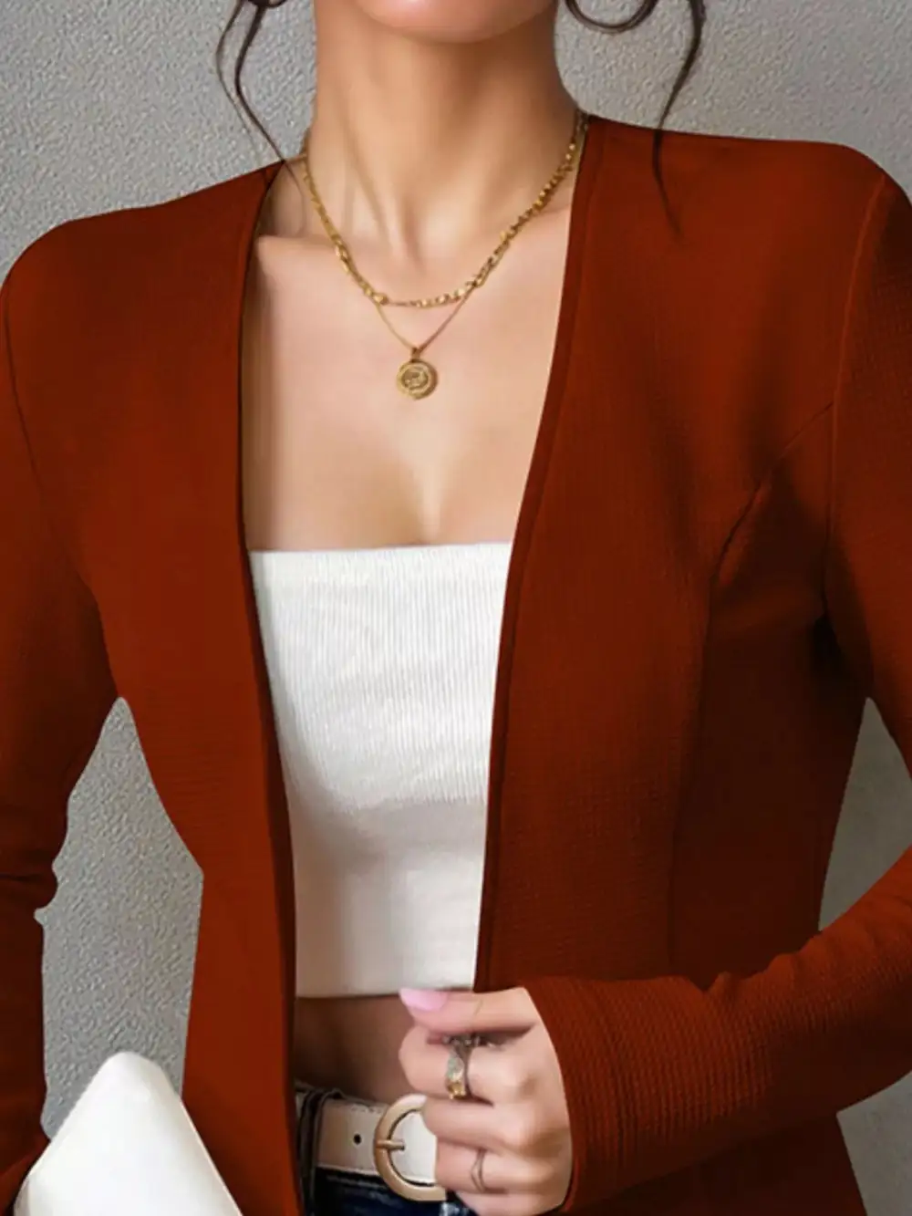 Modern Single-Button Long-Sleeve Blazer