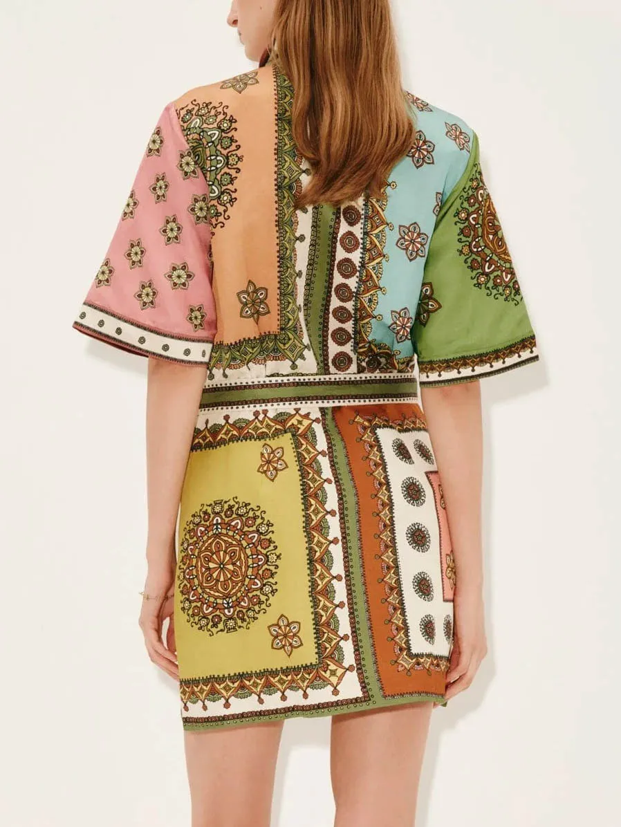 Bohemian Print Exquisite Mini Dress