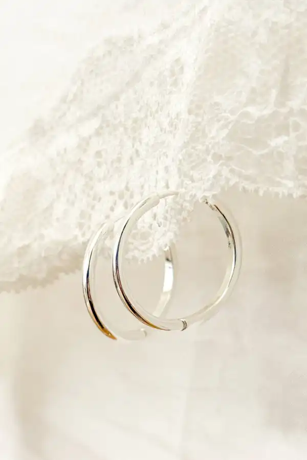 Rounded Metal Hoop Earrings