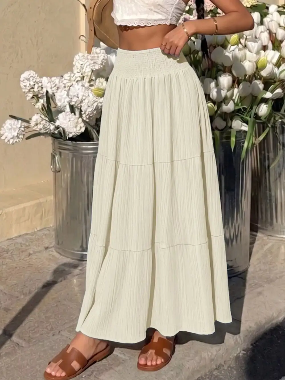 Easy Ruched Smocked Skirt