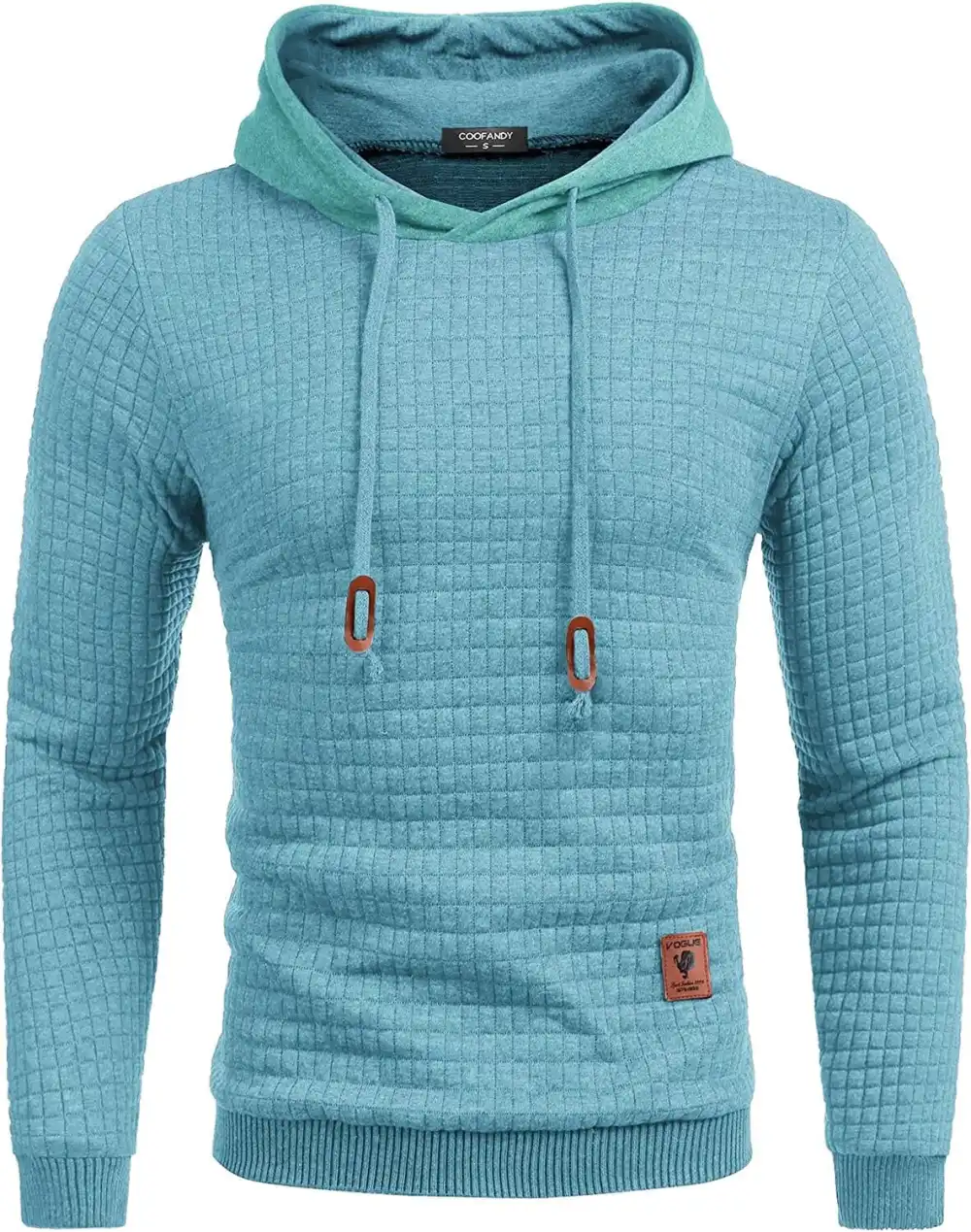 Gym Drawstring Plaid Jacquard Hoodie