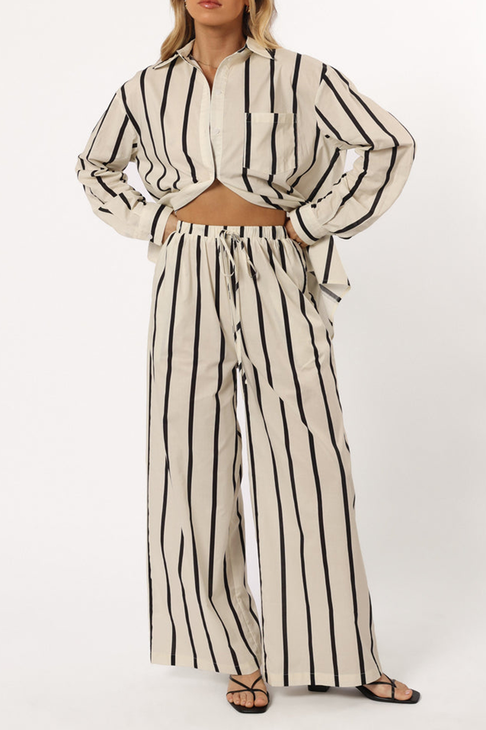 LEISURE CREAM STRIPE PANT
