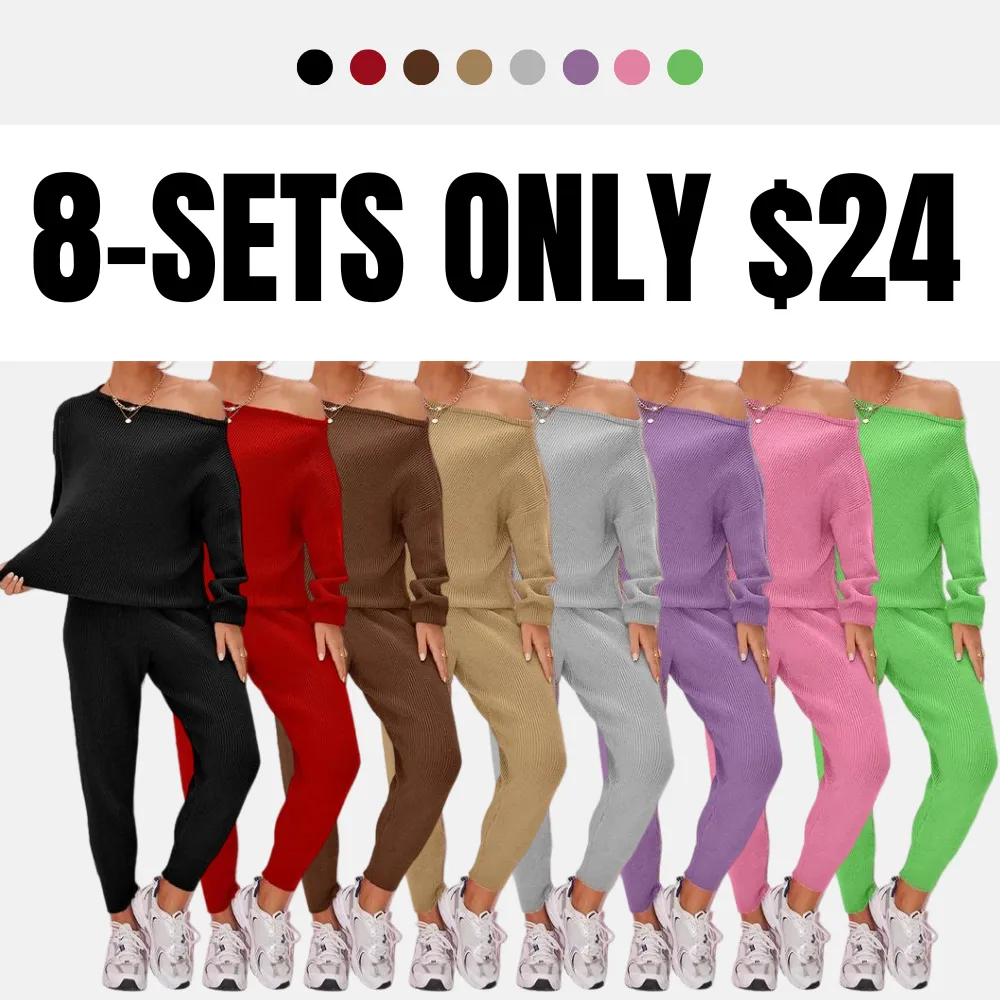 Women's Knit Set Oversized Sweater & Lounge Pants Matching Sets
