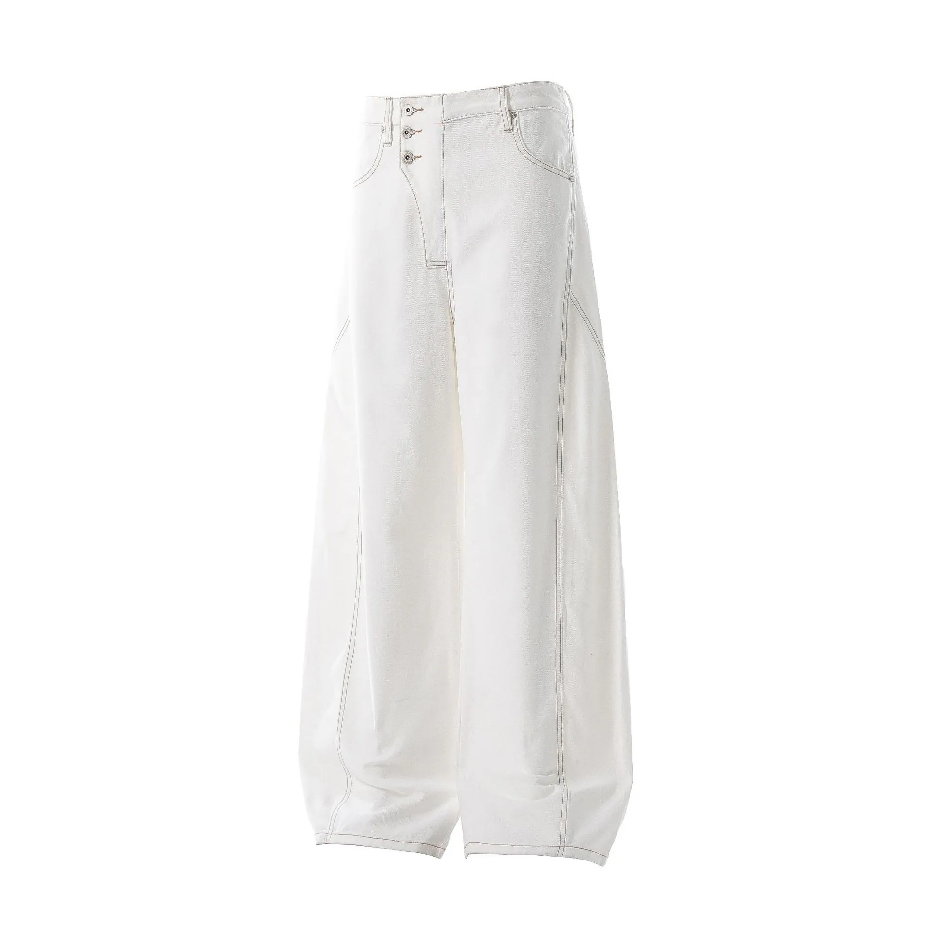 Irregular White Denim Jeans