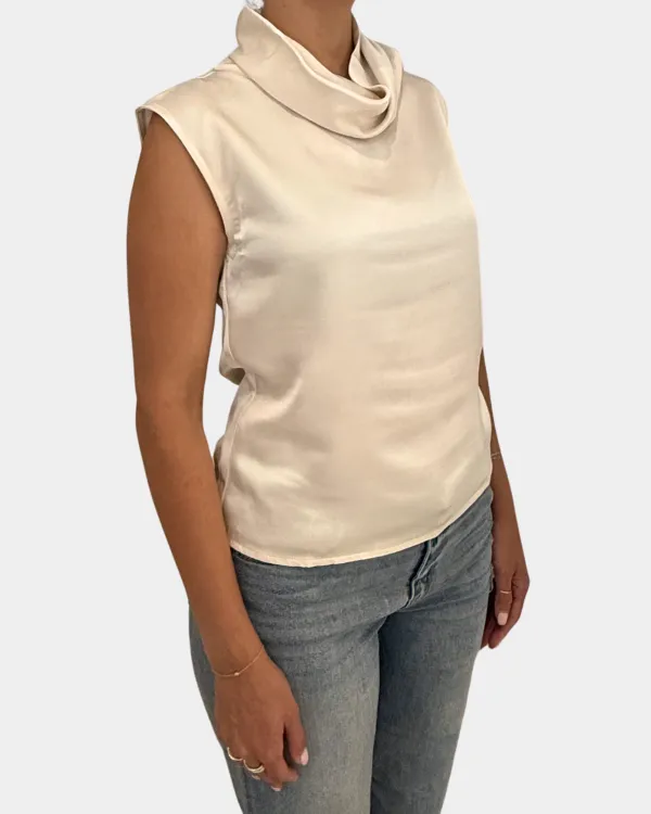 Cowl Neck Satin Top
