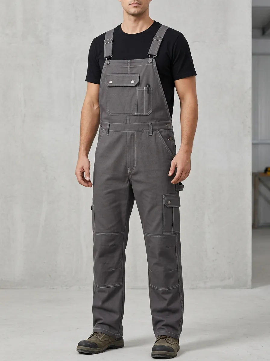 Men's Technical Inspired Multi-Pocket Bib Work Overalls