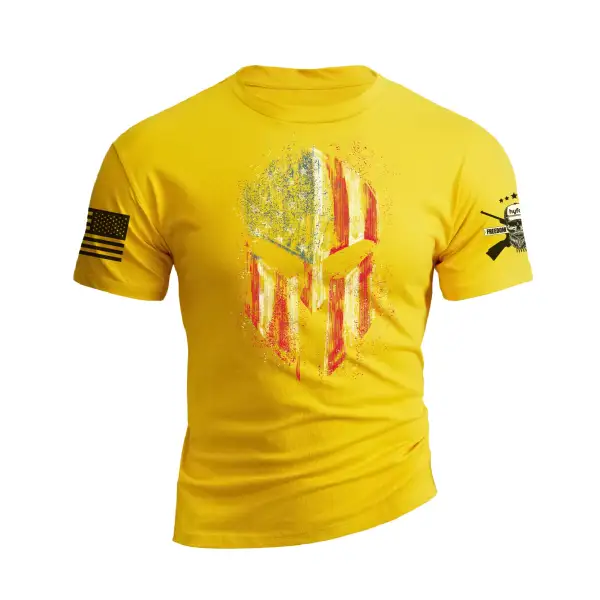 RETRO SPARTAN USA FLAG 100% COTTON GRAPHIC TEE