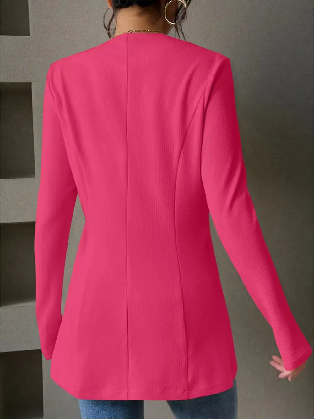 Modern Single-Button Long-Sleeve Blazer