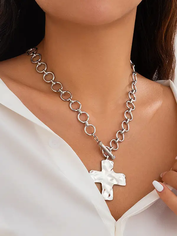 Minimal Chain Geometric Alloy Necklace