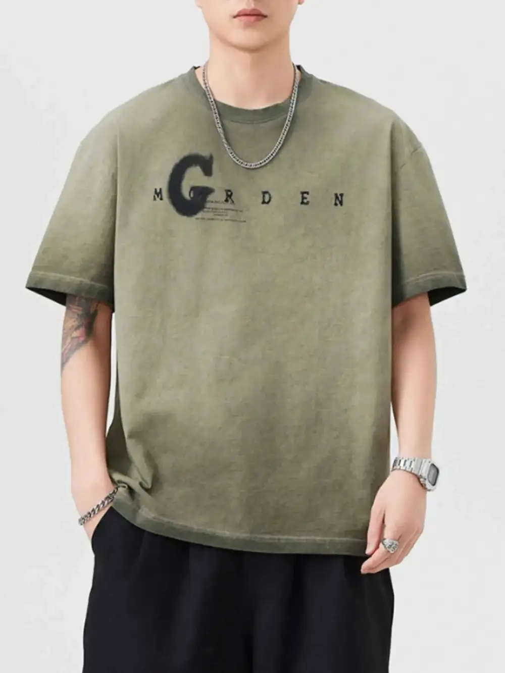 Casual Letter Round Neck Short Sleeve T-Shirt