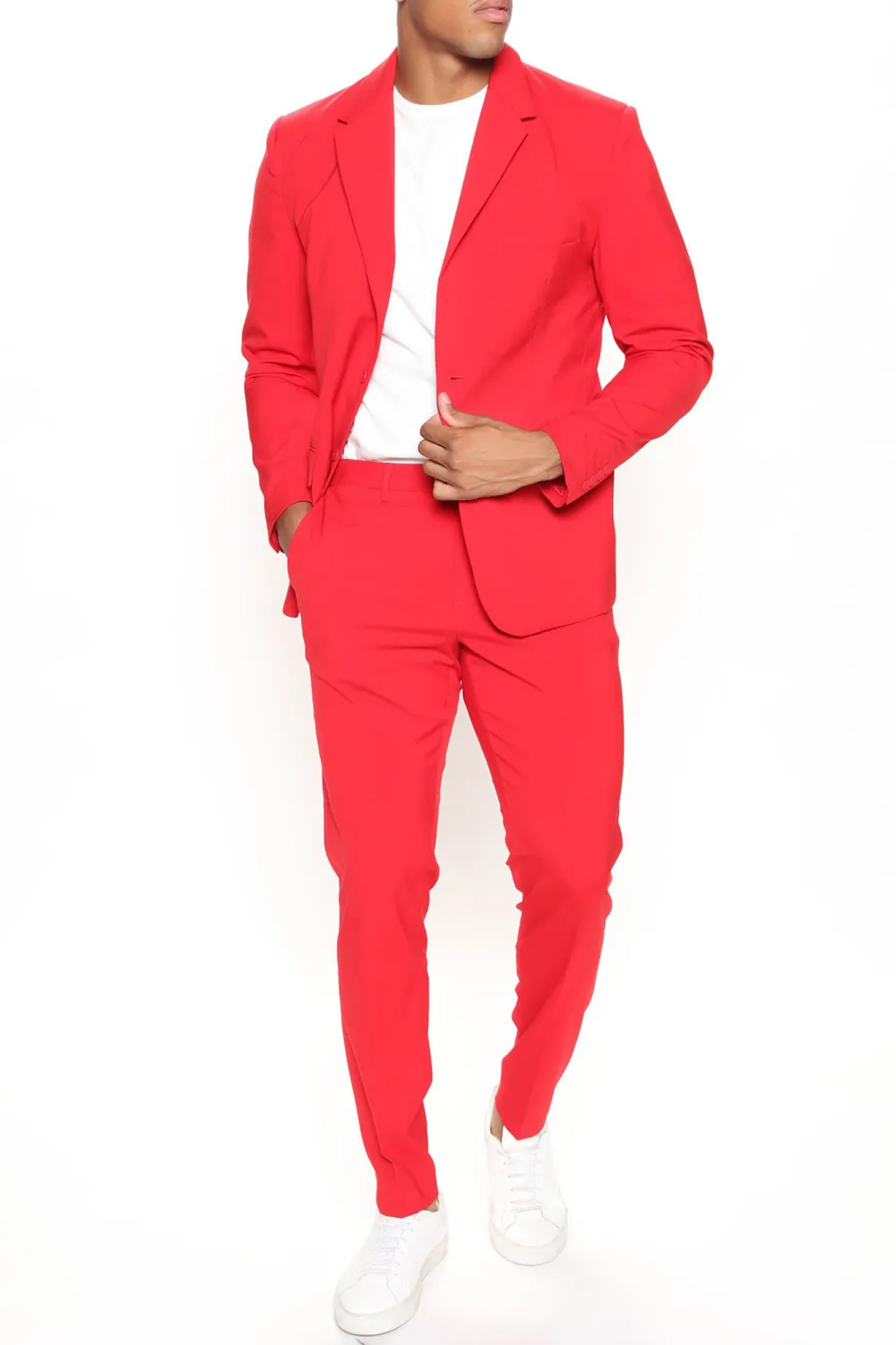 Stretch Suit Jacket - Burgundy