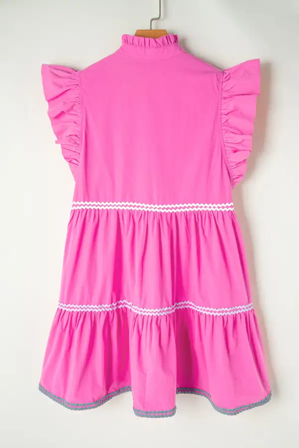 Wearable Tiered Tie Detail V-Neck Mini Dress