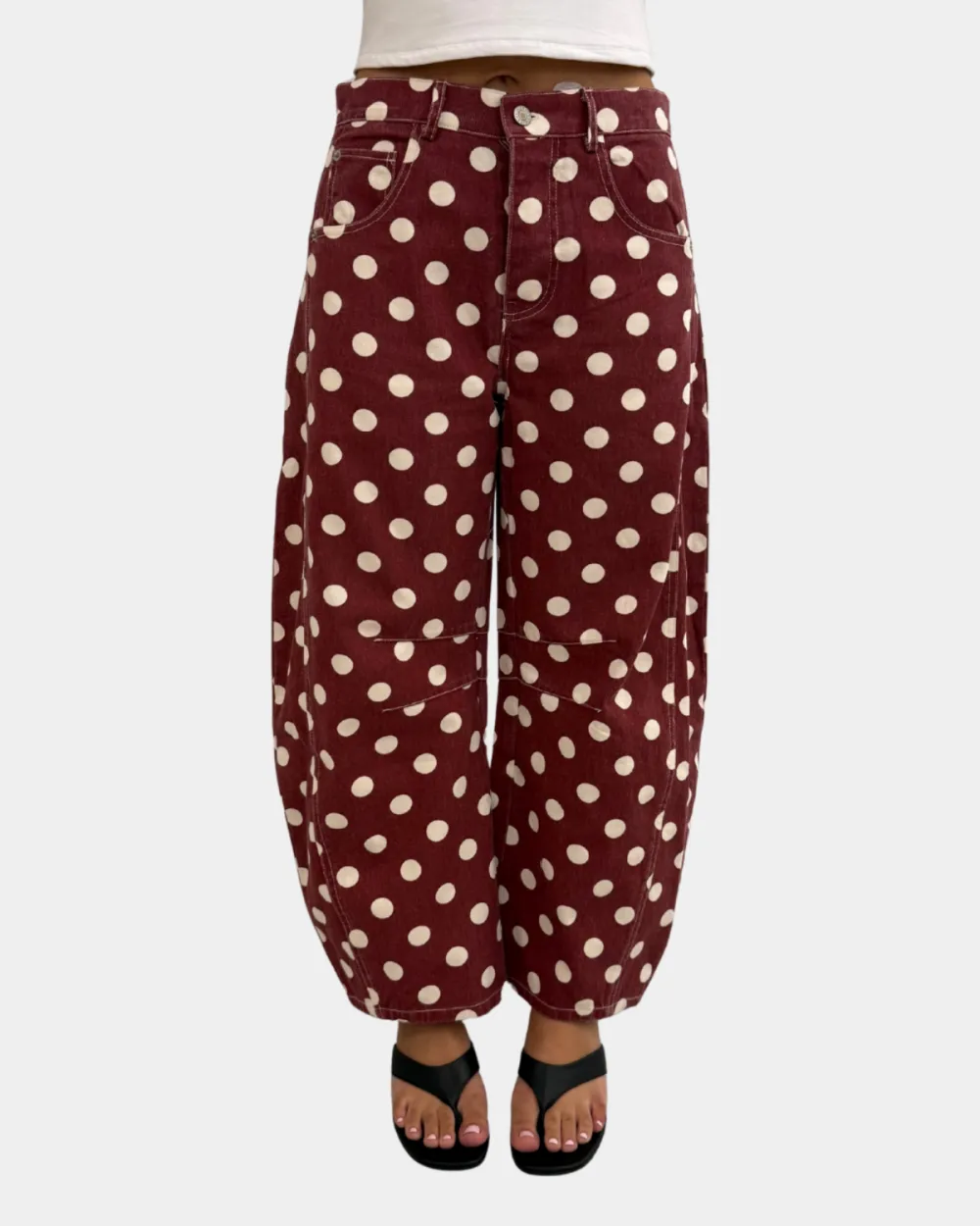 Polka Dot Barrel Pants