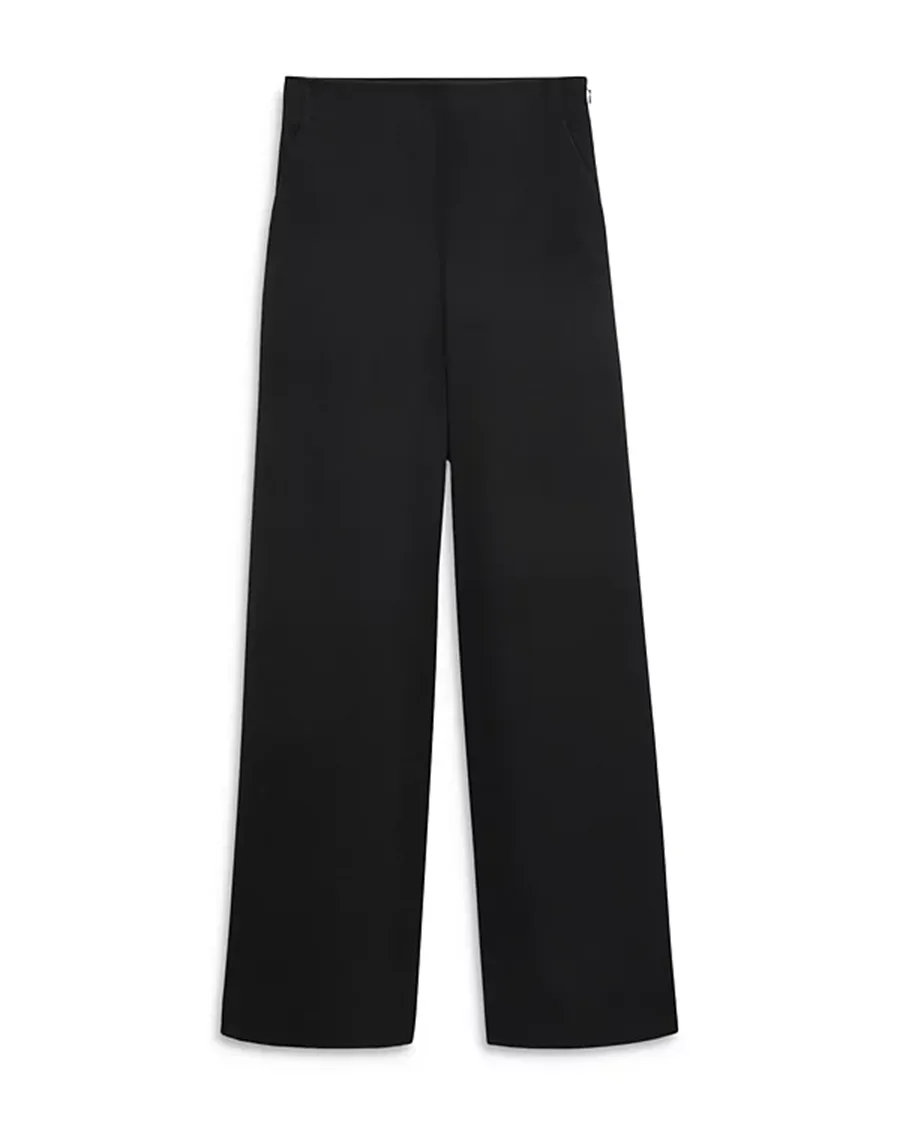 Black Wide Leg Silhouette Trousers